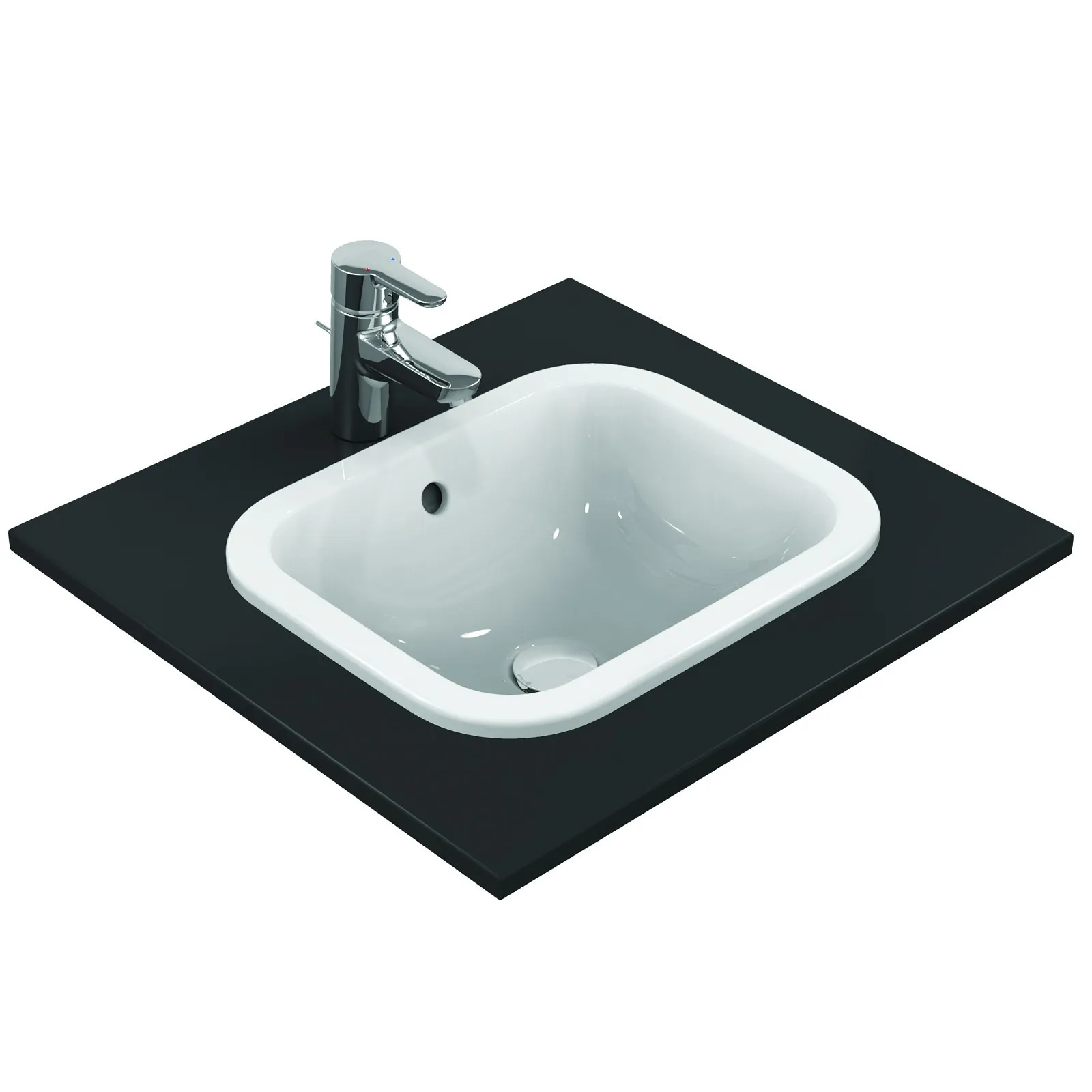 Ideal Standard CONNECT Lavabo à encastrer sans trou rectangulaire 420 x 175 x 350 mm, blanc (E505501)